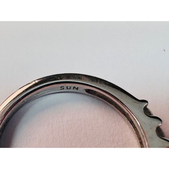 Estate SUN Designer Sterling Silver 925 9-Stone CZ Band Ring Size 6, 2.6g - Picture 9 of 12